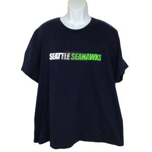 Men's The Nike Tee NFL Seattle Seahawks Shirt Sz XXL Blue Cotton Short Sleeves
